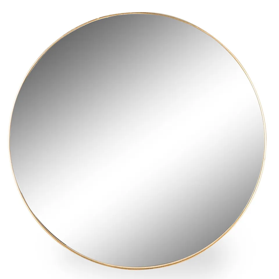 BOXED LARGE ROUND GOLD FRAMED ARDEN WALL MIRROR (1 BOX)