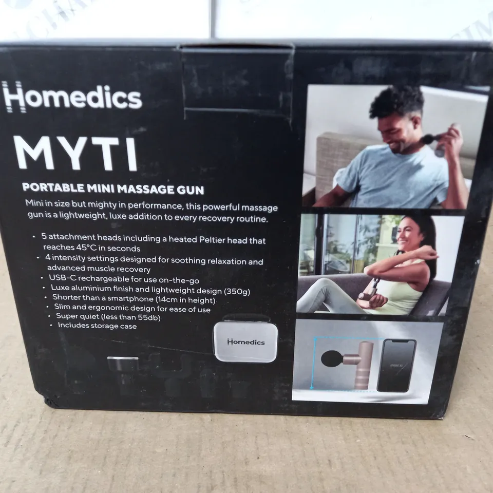 BOXED HOMEDICS MYTI PORTABLE MINI MASSAGE GUN - DUSK
