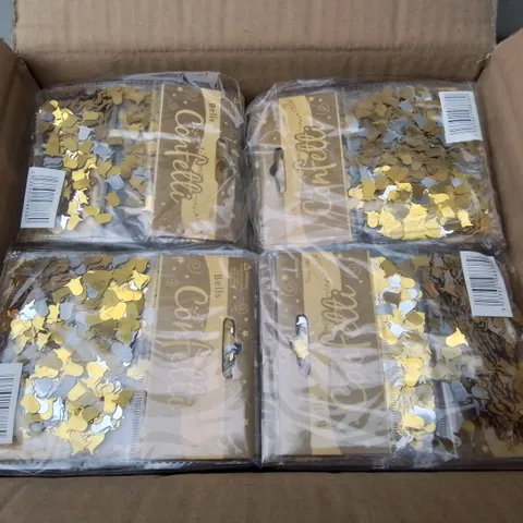 LOT OF 3 BOXES OF BRAND NEW METALLIC 11MM BELL CONFETTI - 144 PIECES PER BOX / TOTAL 432