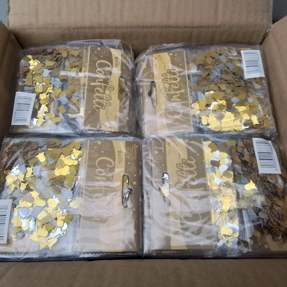 LOT OF 3 BOXES OF BRAND NEW METALLIC 11MM BELL CONFETTI - 144 PIECES PER BOX / TOTAL 432