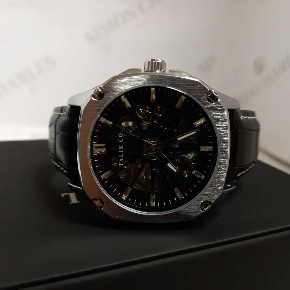 TALIS SKELETON LEATHER STRAP WRISTWATCH RRP £515