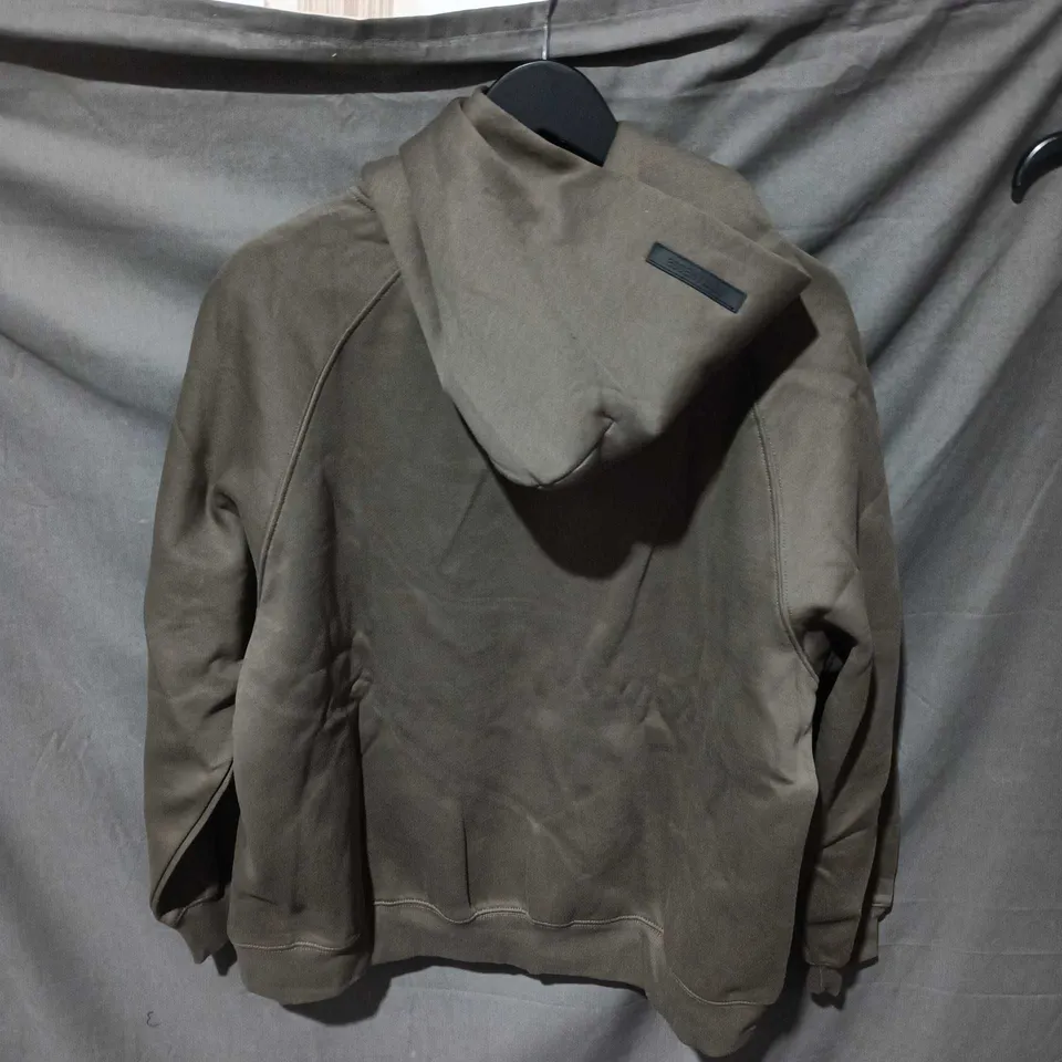 ESSENTIALS MEN'S HOODIE – OLIVE KHAKI, SIZE M