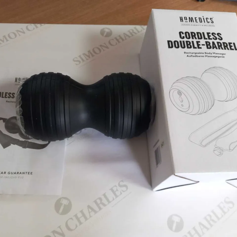 6 BOXED HOMEDICS CORDLESS DOUBLE-BARREL RECHARGEABLE BODY MASSAGER