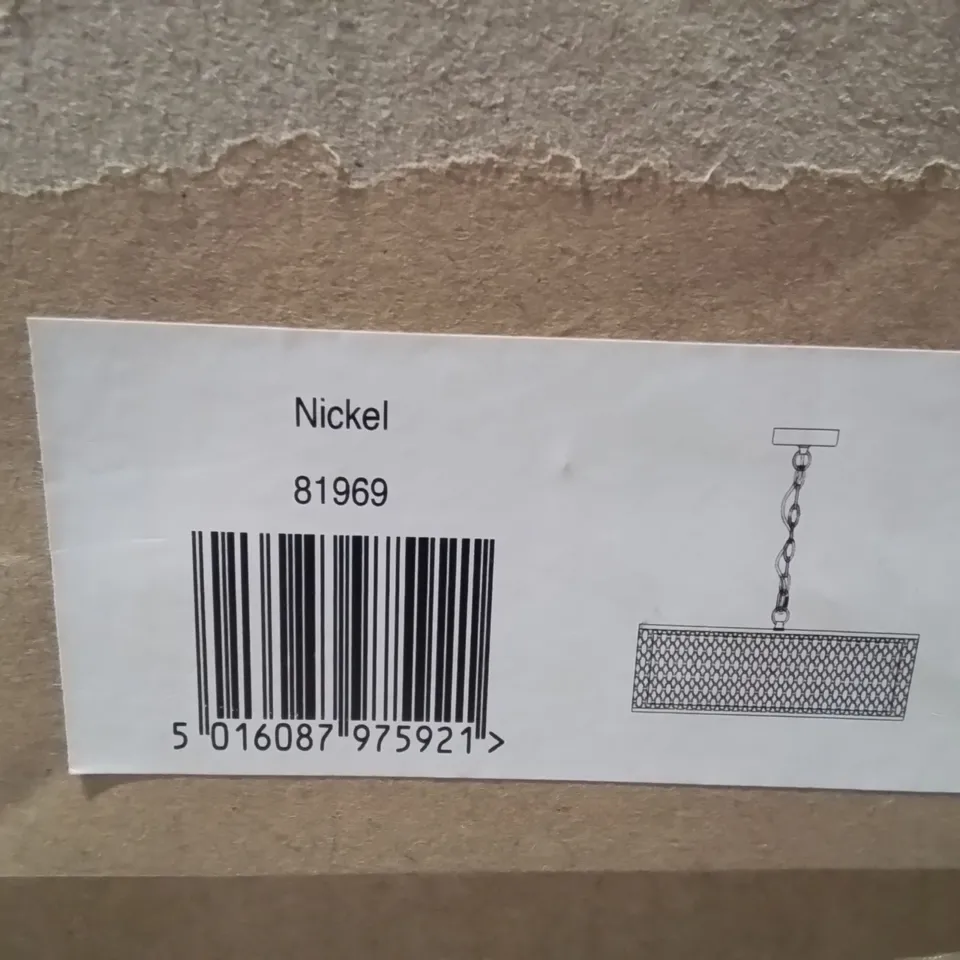 BOXED CEILING LIGHT FITTING NICKEL