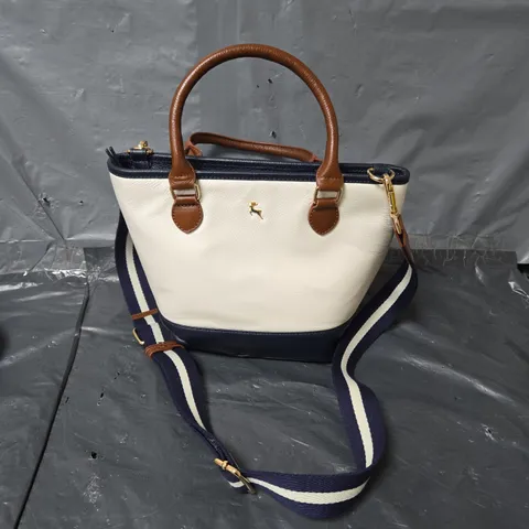 ASHWOOD LEATHER MINI HANDBAG IN NAVY MIX