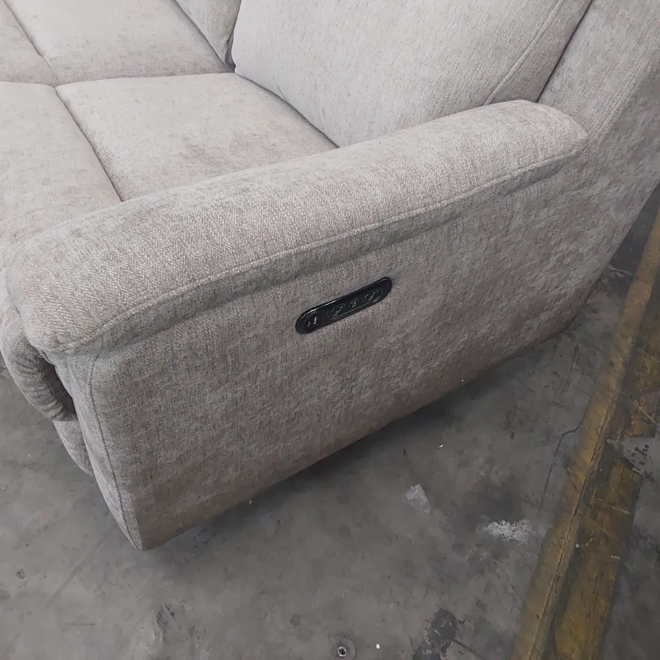 DESIGNER POWER RECLINING CORNER GROUP GREY FABRIC 