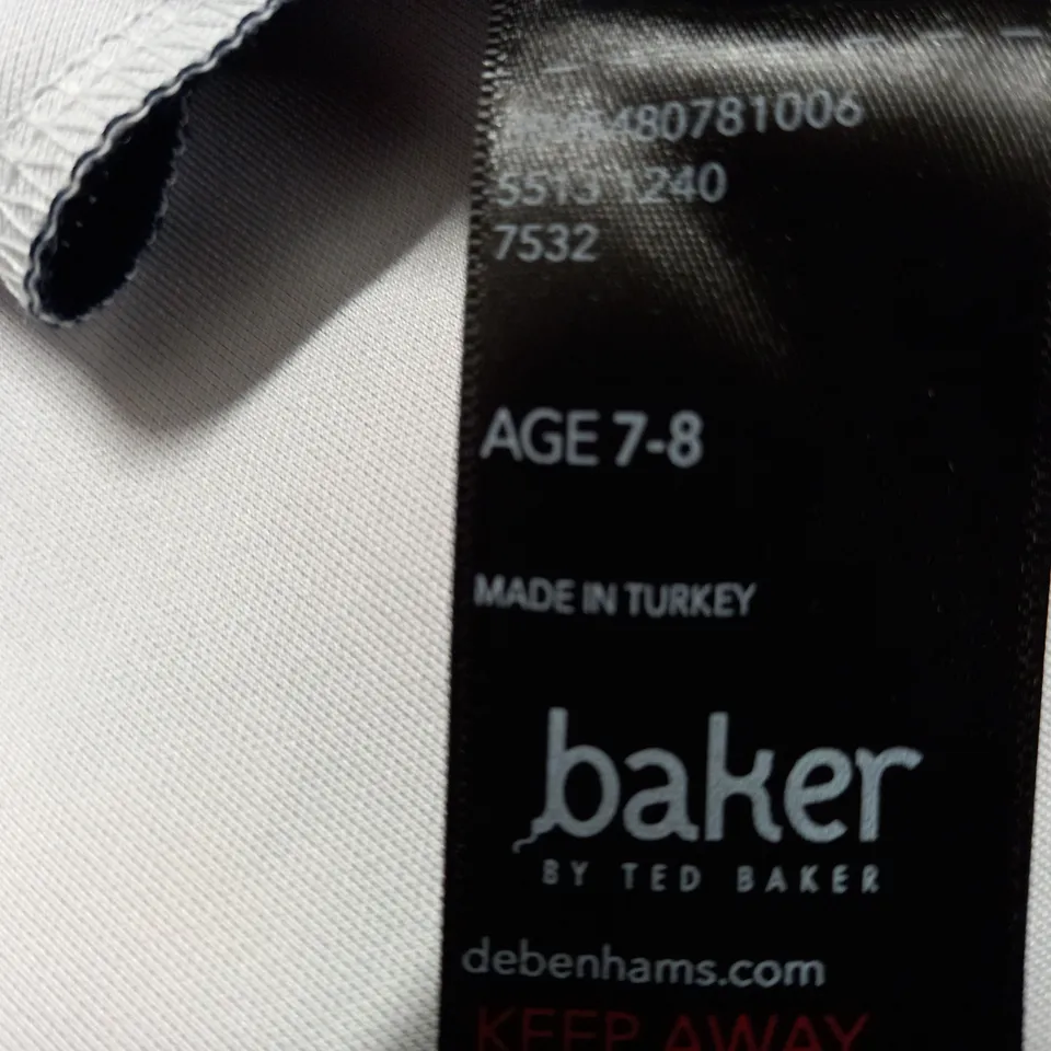 BAKER BY TED BAKER CHILDRENS NAVY BLUE DRESS WITH FLORAL PATTERN - 7-8 YEARS 