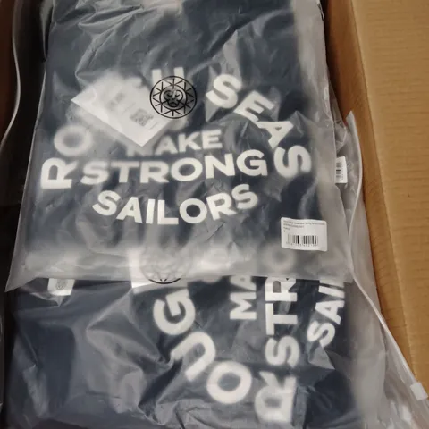 BOX OF APPROXIMATELY 17 x BRAND NEW BRASS MONKEY MENS 'ROUGH SEAS MAKE STRONG SAILORS' SWEATSHIRT - NAVY // SIZE: S