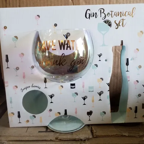 BOX CONTAINING 2 SAVE WATER DRINK GIN GLASSES