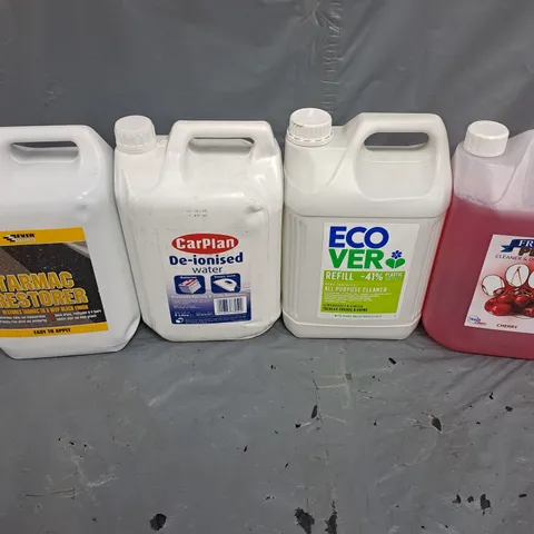 APPROXIMATELY 4 ASSORTED CLEANING PRODUCTS TO INCLUDE - EVERBUILD TARMAC RESTORER - ECOVER ALL PURPOSE CLEANER - FRESH PET CLEANER & DISINFECTANT - COLLECTION ONLY