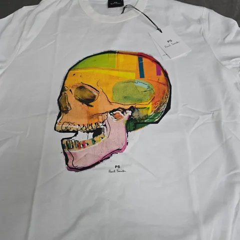 PAUL SMITH SKULL T-SHIRT – WHITE, SIZE M