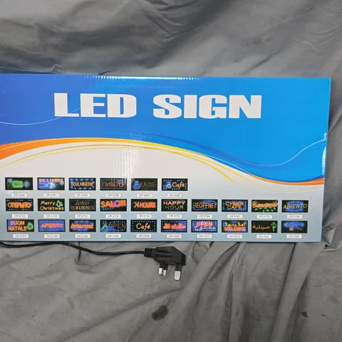 BOX OF APPROXIMATELY 12 LED SHOP SIGNS - SIGNS MAY VARY