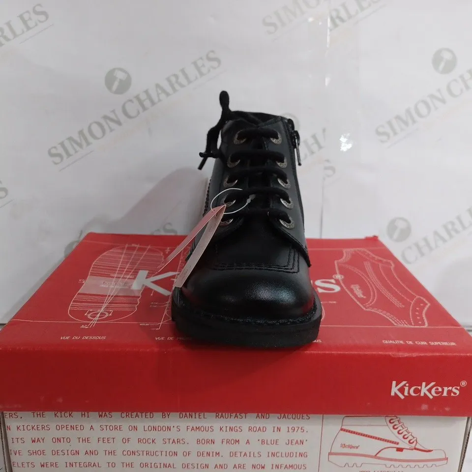 KICKERS KICK HIGH ZIP LEATHER SHOES - EU 34