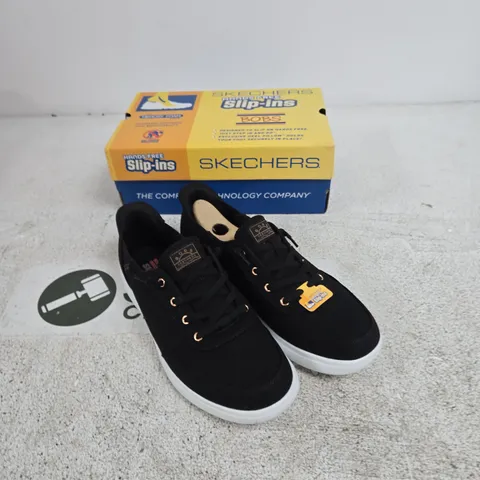 SKECHERS SLIP-INS BOBS VEGAN BLACK TRAINERS β UK 7 (US 10)