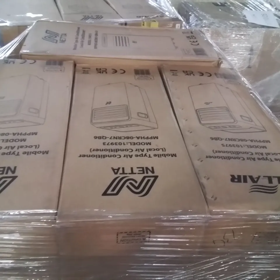 PALLET CONTAINING LARGE QUANTITY OF AIR CONDITIONING UNITS