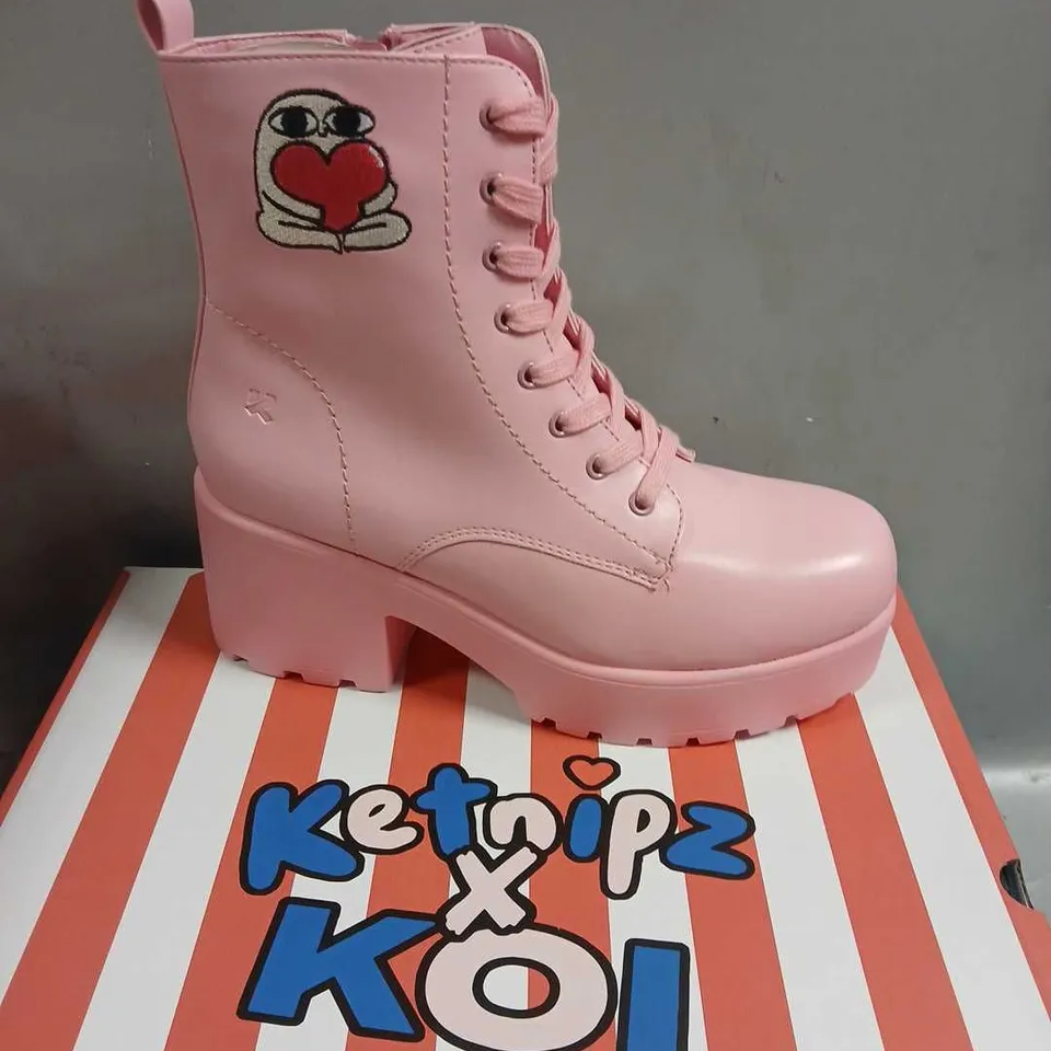 BOXED KOI X KETNIPZ ANKLE BOOTS SIZE 6