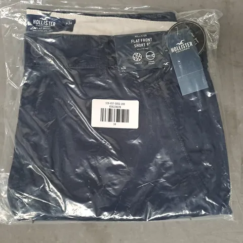 HOLLISTER FLAT FRONT SHORT 9" IN DARK NAVY SIZE 34