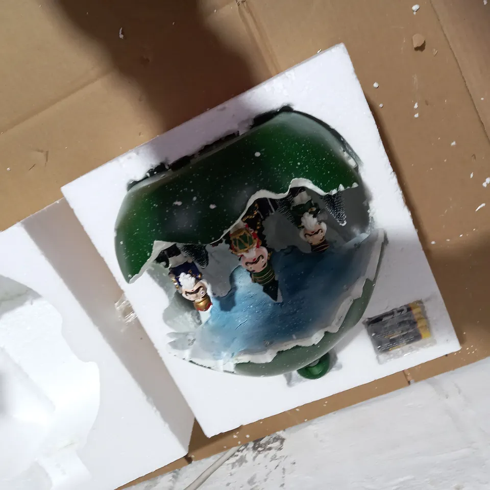 SANTAS EXPRESS PRE-LIT SPHERE WITH CHRISTMAS CHARACTER SCENE