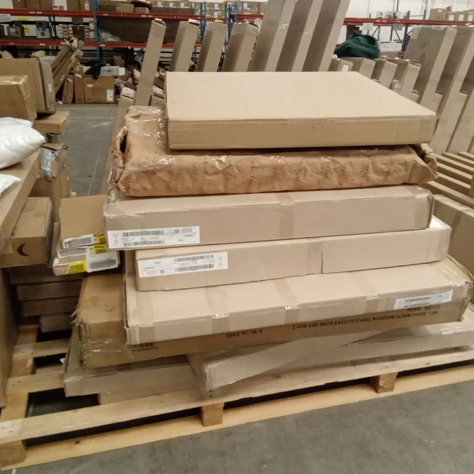 PALLET OF ASSORTED FURNITURE AND INCOMPLETE FURNITURE PARTS