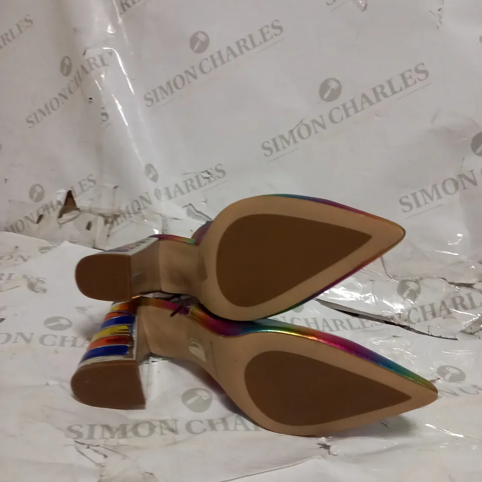 MODA IM PELLE RAINBOW DESIGNED HIGH HEELS - UK SIZE 8 