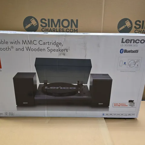 BOXED LENCO LS-300BK V2 TURNTABLE WITH BLUETOOTH