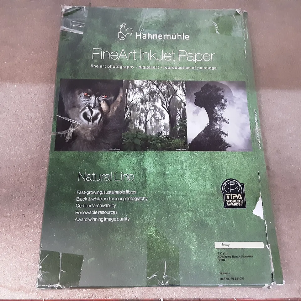BOXED HAHNEMÜHLE FINE ART INKJET PAPER 25 SHEETS- 290 GSM, 60% HEMP FIBRE 40% COTTON WHITE