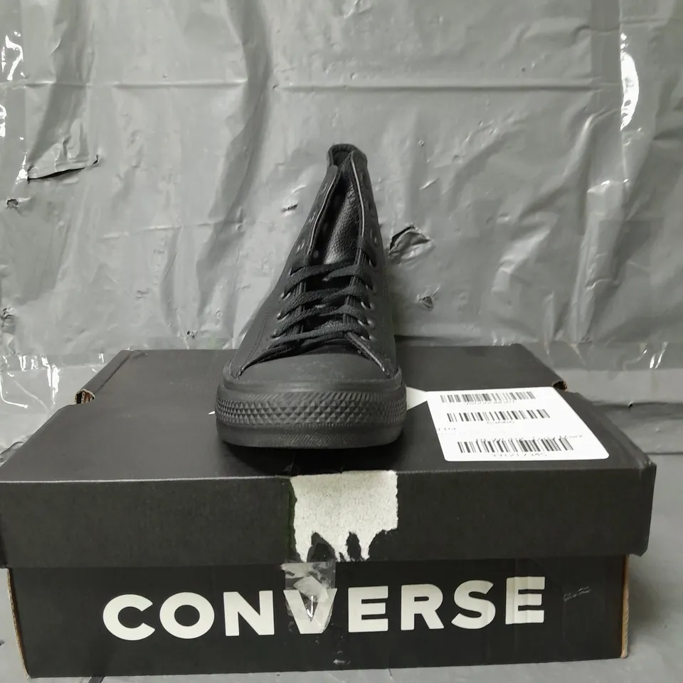 CONVERSE LEATHER HI TOP TRAINERS - BLACK - SIZE 7