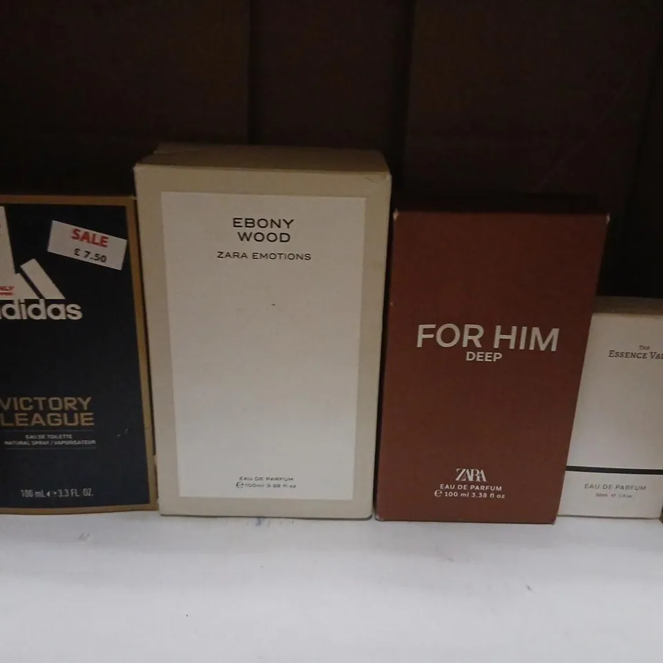 APPROXIMATELY 13 ASSORTED BOXED FRAGRANCES TO INCLUDE; ZARA, ADIDAS, THE ESSENCE VAULT AND SCENTIALS