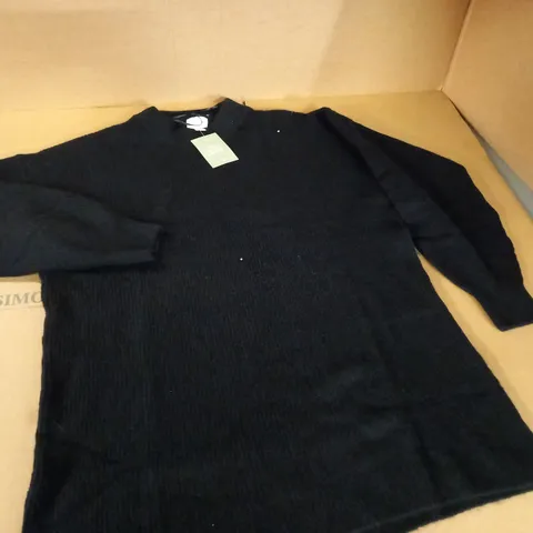H&M OVERSIZED KNITTED JUMPER IN BLACK - EUR M