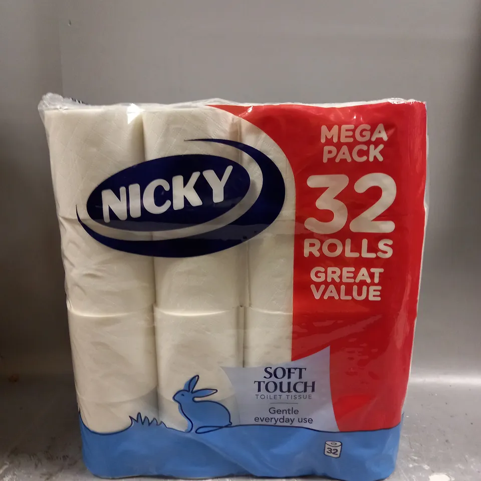 SEALED NICKY MEGA 32 PACK OF TOILET ROLLS 