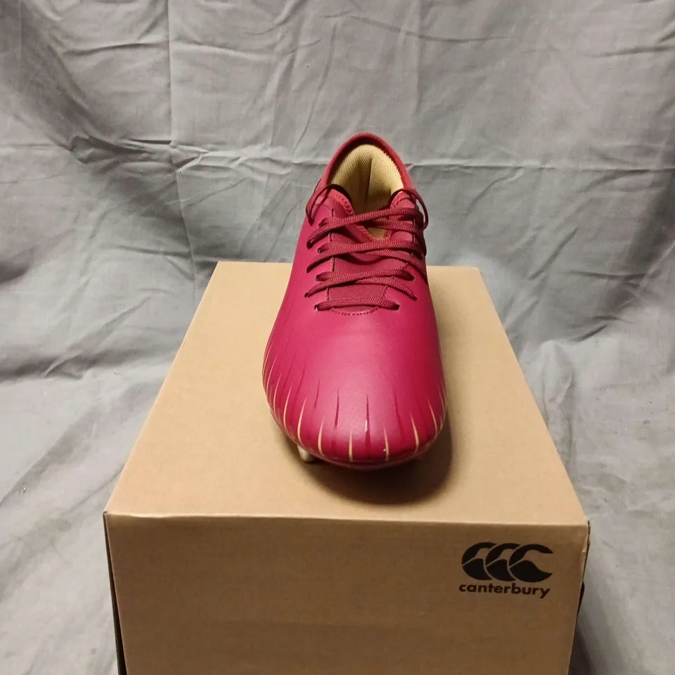 BOXED PAIR OF CANTERBURY CCC SPEED FALCON TEAM SG AU RED FOOTBALL BOOTS UK 10.5