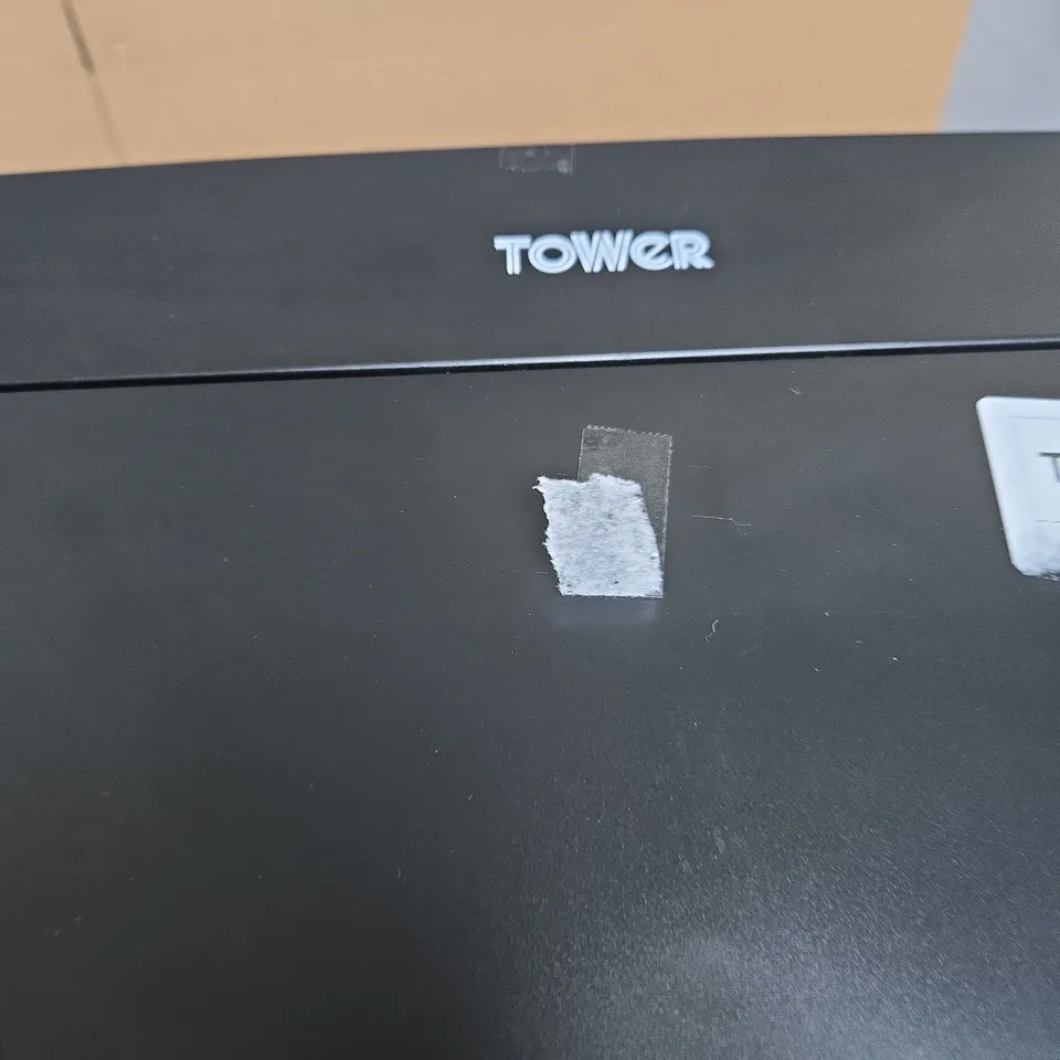 TOWER BLACK CYLINDRICAL WASTE BIN WITH STAINLESS STEEL RIM