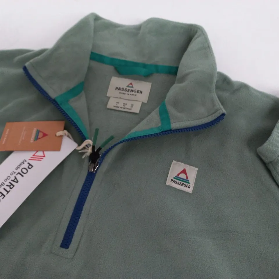 PASSENGER POLARTEC 1/2 ZIP FLEECE IN GREEN - UK L