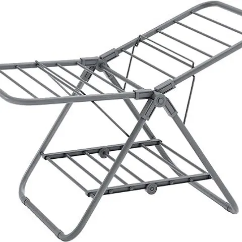BOXED SONGMICS SMALL FOLDING CLOTHES AIRER WITH 2 WINGS, 44 X 101 X 54 CM, DOVE GREY LLR504G01