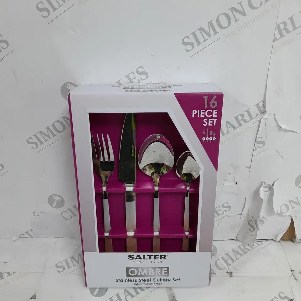 SALTER OMBRE 16 PIECE STAINLESS STEEL CUTLERY SET