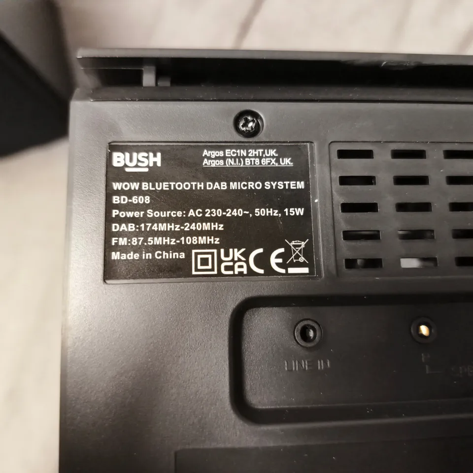BUSH WOW BLUETOOTH DAB MICRO SYSTEM BD-608