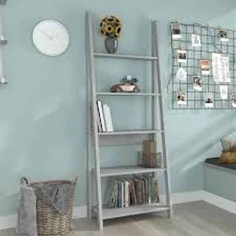 BOXED TIVA LADDER BOOKCASE - GREY (1 BOX)