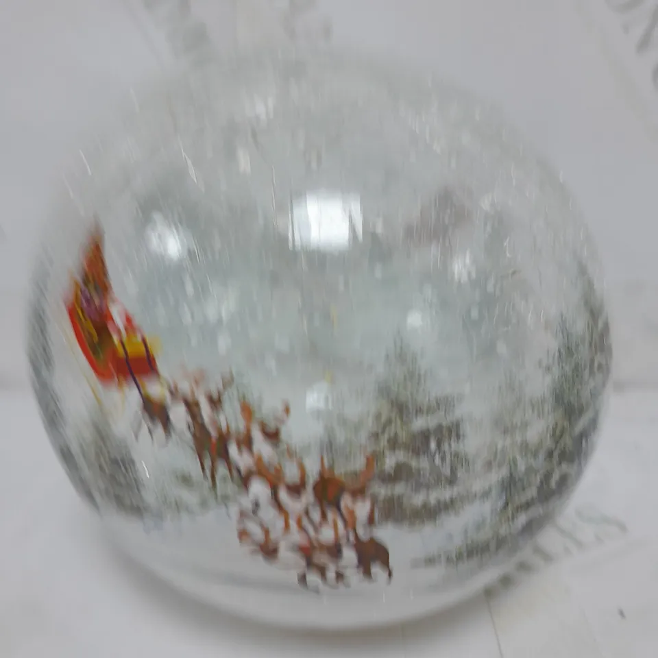 FESTIVE PRE-LIT SCENIC CRACKLE GLASS SPHERE