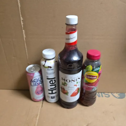 APPROXIMATELY 18 ASSORTED DRINKS TO INCLUDE LIPTON RASPBERRY, HUEL VANILLA, AQUA LIBRA, ETC, ETC - COLLECTION ONLY