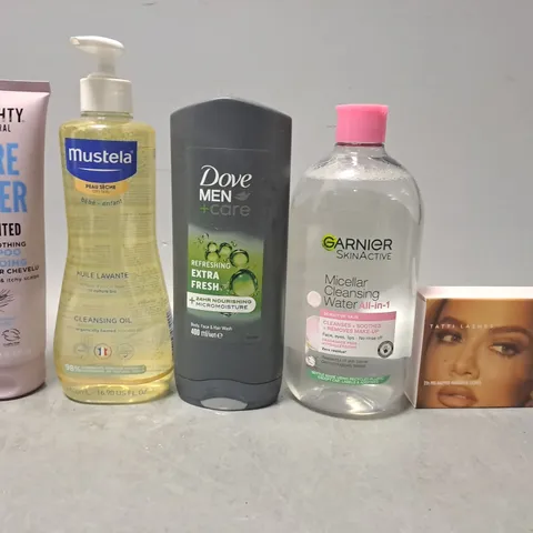 APPROXIMATELY 10 ASSORTED COSMETIC PRODUCTS TO INCLUDE - GARNIER MICELLAR WATER , DOVE BODY , NOUGHTY CARE TAKEER SHAMPOO ETC