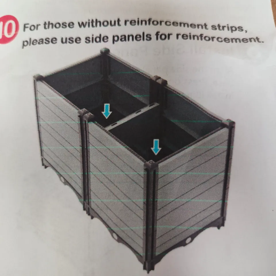 RECTANGULAR PLASTIC RAISED GARDEN BED PLANTER BOX.