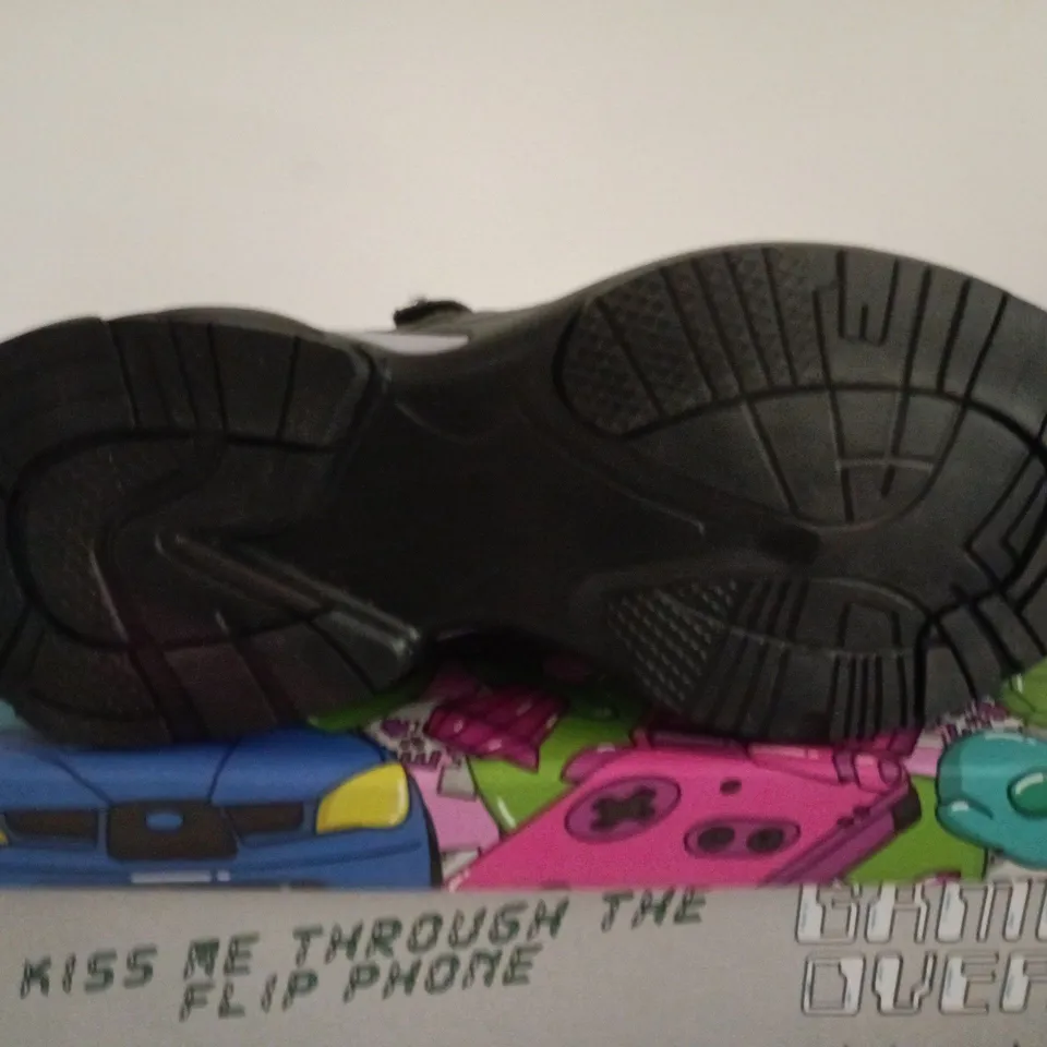 BOXED PAIR OF KOI EXE STARLET RUFFLE BALLET MARY JANES - BLACK, UK SIZE 6