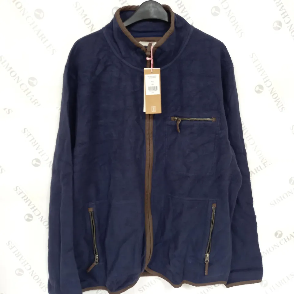 WOOLOVERS FULL ZIP ORGANIC COTTON FLEECE IN NAVY - L