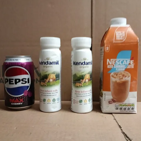 APPROXIMATELY 10 ASSORTED FOOD AND DRINK ITEMS TO INCLUDE NESCAFE, PEPSI, ETC