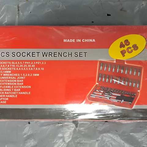 APPROXIMATELY 10 SEALED UNBRANDED 46-PIECE SOCKET WRENCH SETS