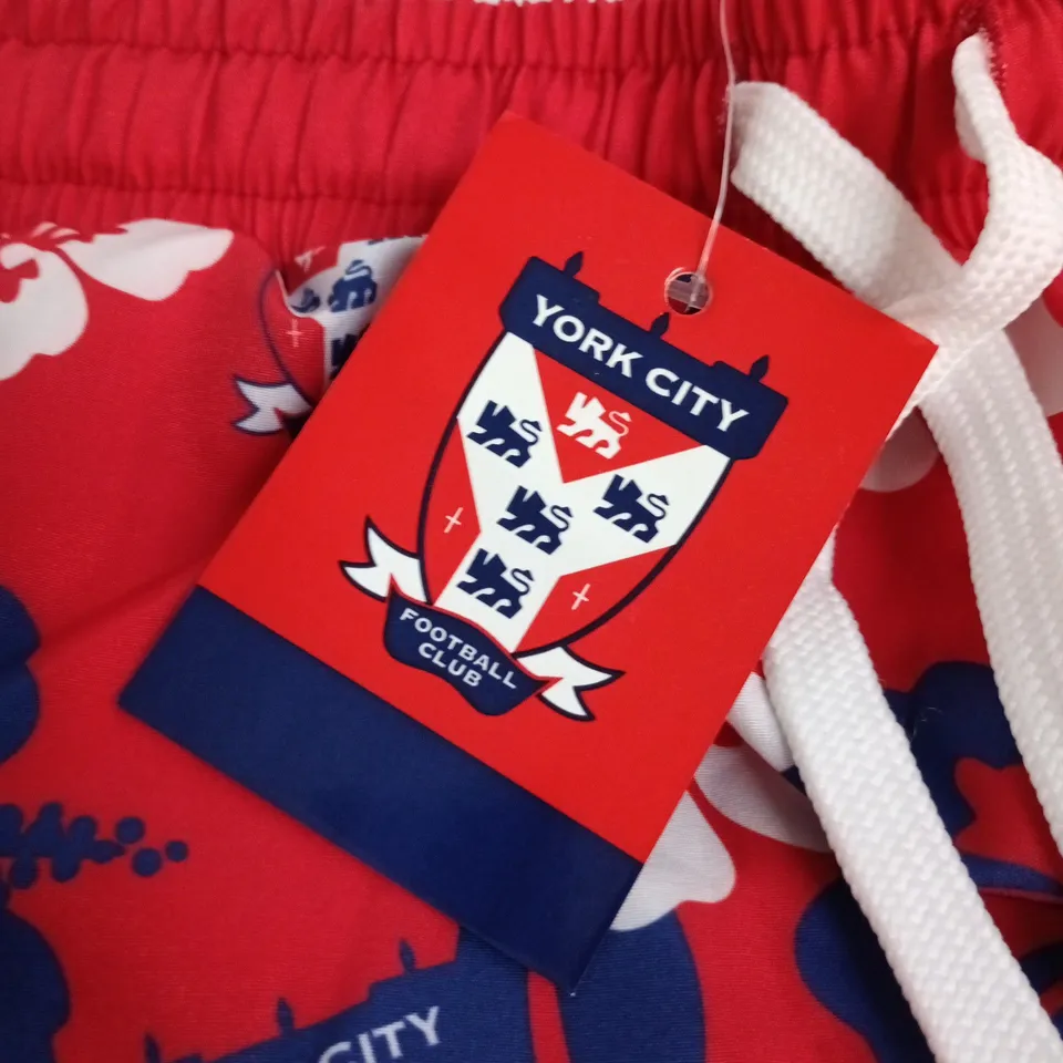YORK CITY FC SHORTS – RED, SIZE SMALL (UK S)