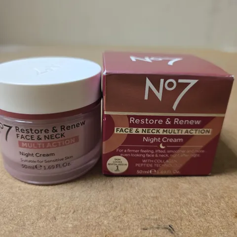NO7 RESTORE & RENEW FACE & NECK NIGHT CREAM, 50 ML
