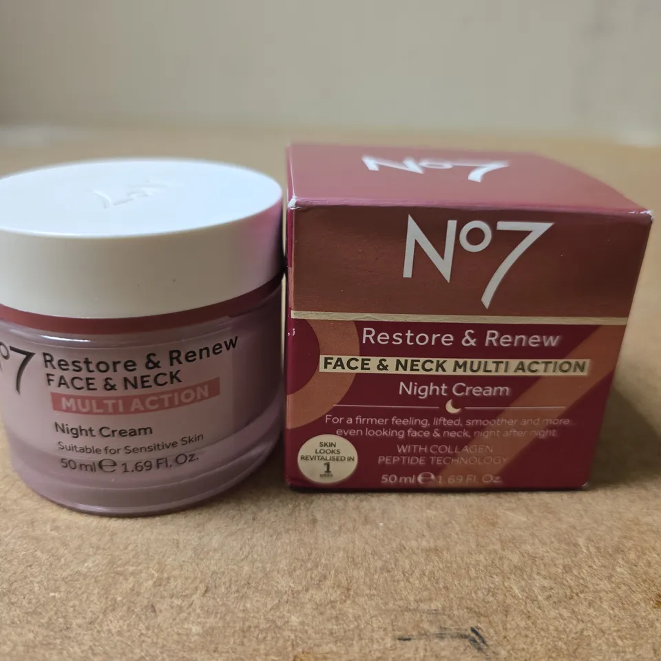 NO7 RESTORE & RENEW FACE & NECK NIGHT CREAM, 50 ML