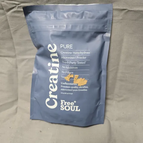 FREE SOUL CREATINE MONOHYDRATE POWDER – UNFLAVOURED, 204 G (60 SERVINGS) – MICRONISED