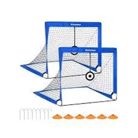 BOXED SONGMICS FOOTBALL GOALS SET OF 2, 4 X 3 FT KIDS FOOTBALL TRAINING EQUIPMENT 